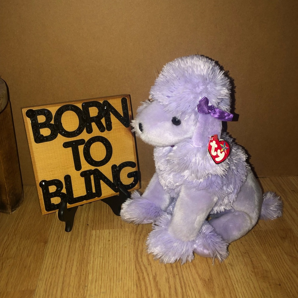 TY PURPLE POODLE stuffed animal super cute